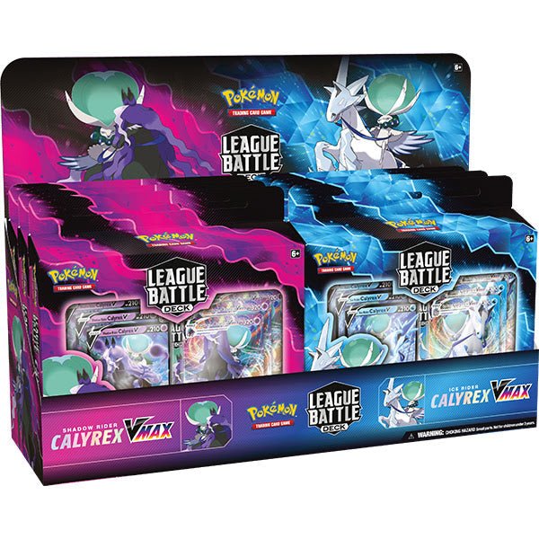 Pokémon League Battle Deck Display - Includes 6 Battle Decks (Shadow Rider/Ice Rider Calyrex VMAX)