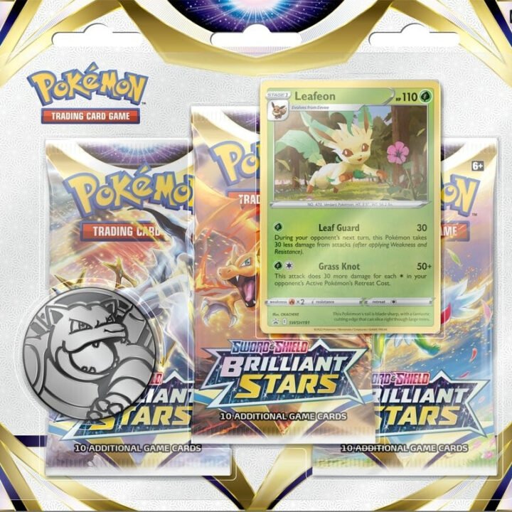 Pokémon Sword & Shield: Brilliant Stars - 3-Pack Blister (Leafeon)