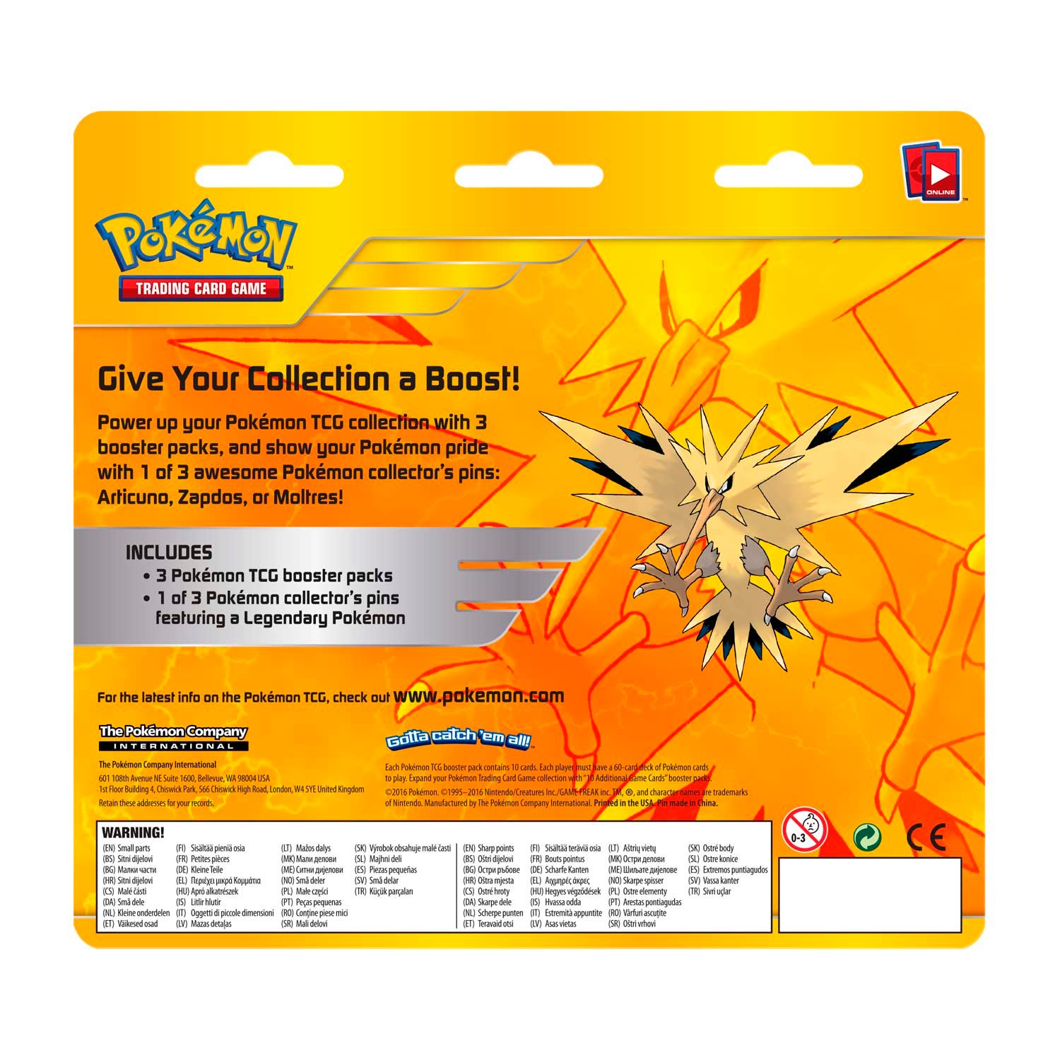 Pokémon Collector's Pin 3-Pack Blister (Zapdos) - Image 3