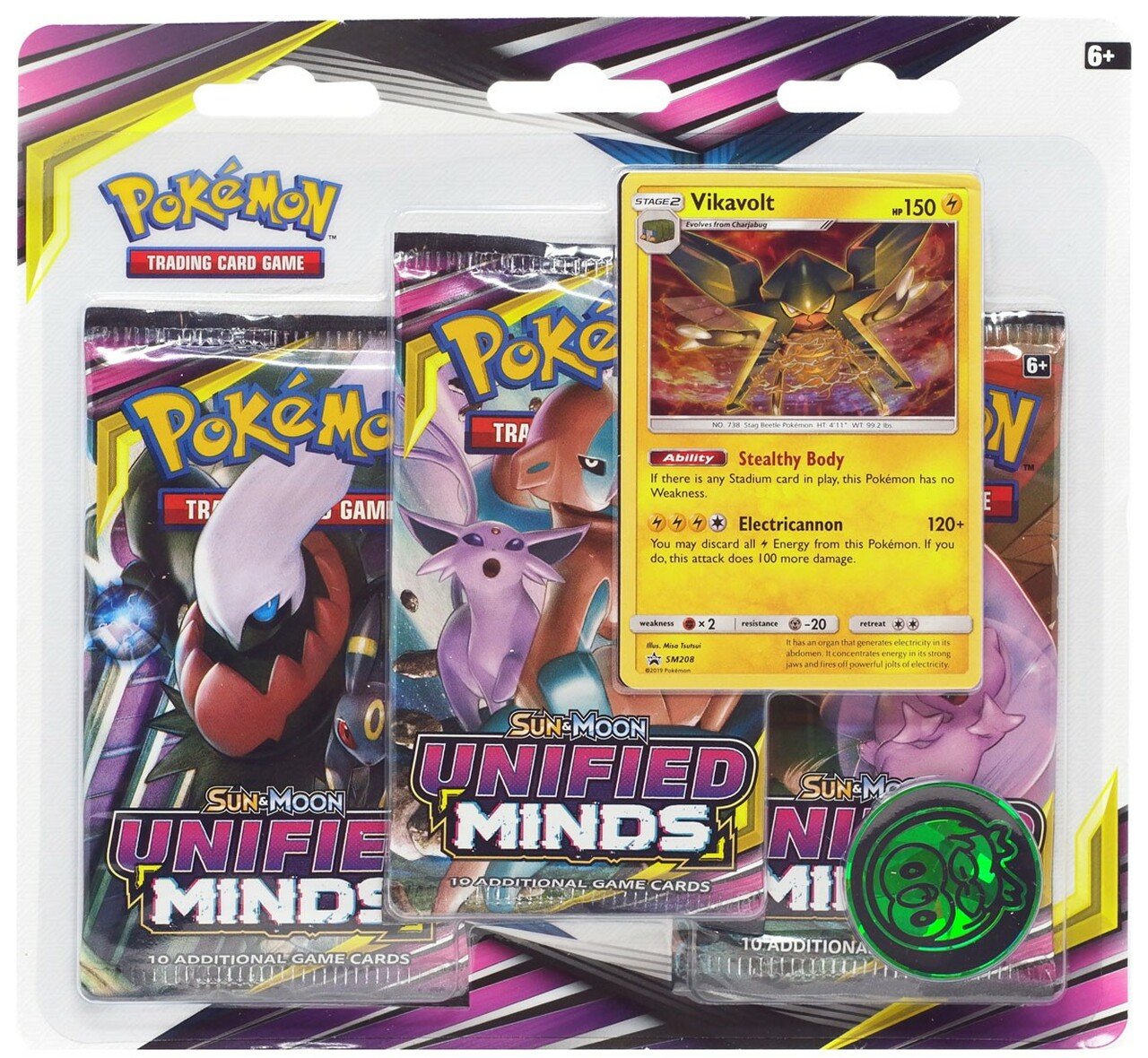 Pokémon Sun & Moon: Unified Minds - 3-Pack Blister (Vikavolt)