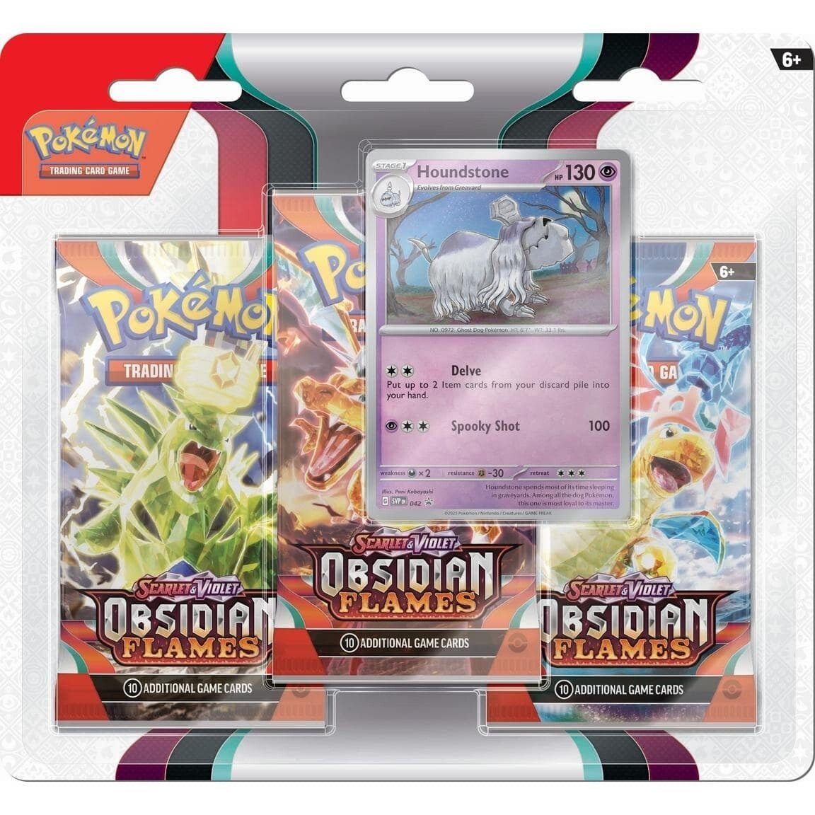 Pokémon Scarlet & Violet: Obsidian Flames - 3-Pack Blisters (Houndstone)