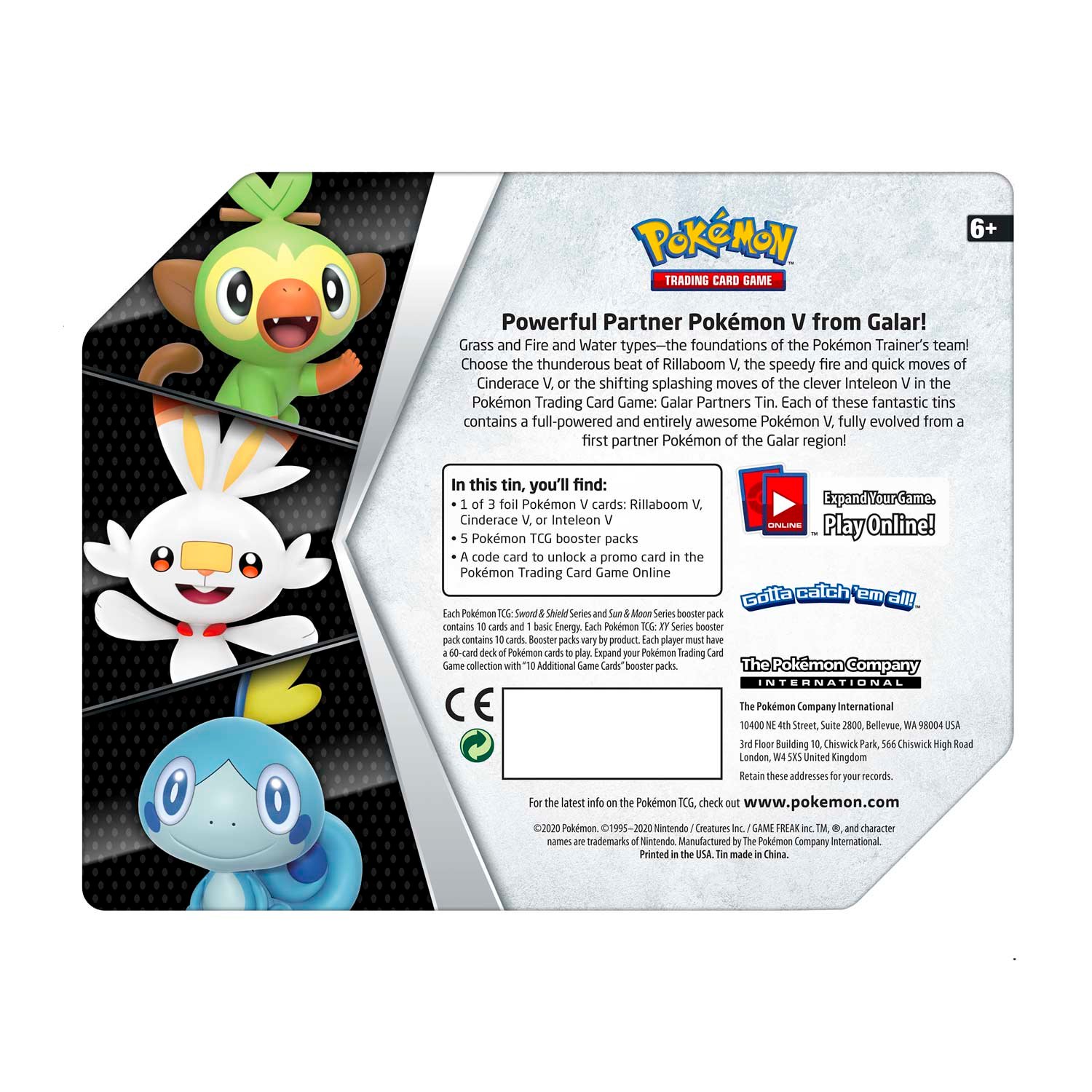Pokémon Sword & Shield - Galar Partners Collector's Tin (Cinderace V) - Image 2