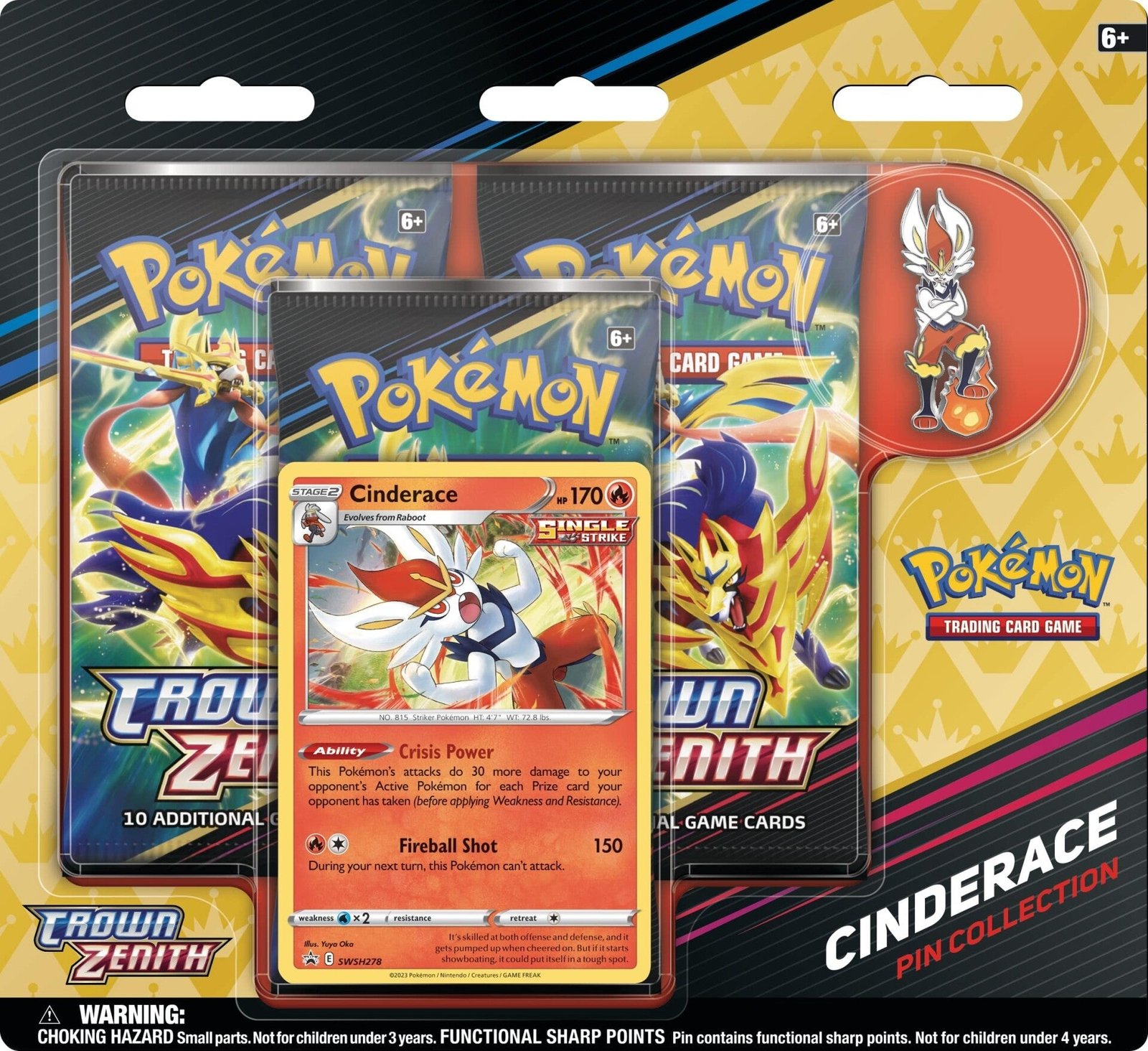 Pokémon Sword & Shield: Crown Zenith - Pin Collection (Cinderace)
