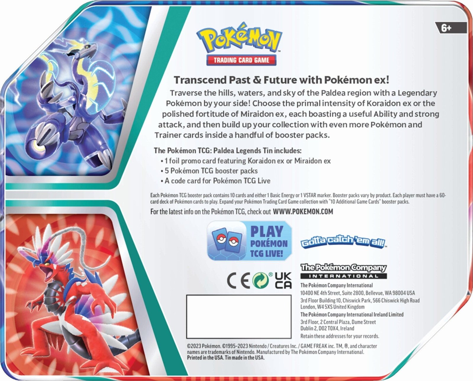 Pokémon Paldea Legends Tins (Koraidon ex) - Image 2